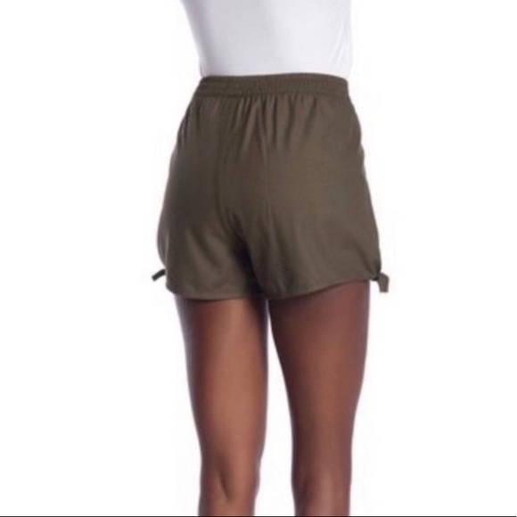 MADEWELL Hunter Green SO SOFT Cotton Side Tie Elastic Waist Shorts-Size Small - Picture 2 of 11